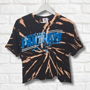 Carolina Panthers Crop Top W/Rhinestones